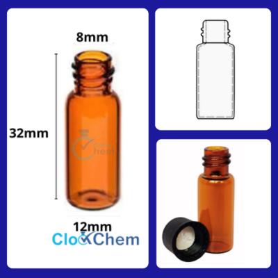 Vial 2.0 mL vidrio ámbar rosca 8-425 | VA02-0812